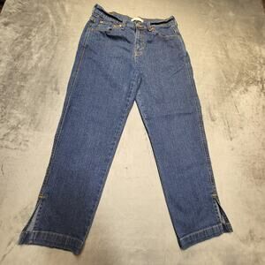 Levi's Jeans Womens 8 Blue Classic Capri Cropped Stretch 5 Pocket Side Slit Hem